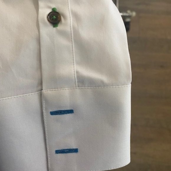 Circle of Gentlemen	Mens White collared long sleeve button down dress shirt w - Picture 4 of 7